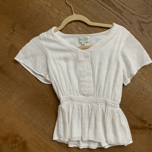 Francesca's Collections Tops - - Cutest white peplum top